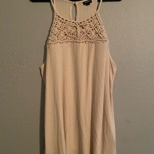 Torrid Ivory Crochet Accent Tank Top